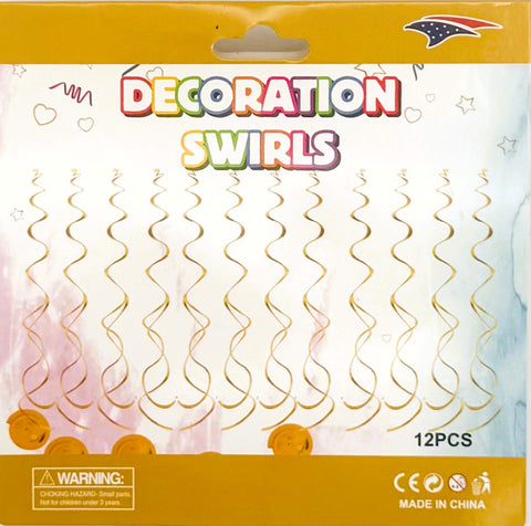 Metalic Swirl 12 pieces -Gold