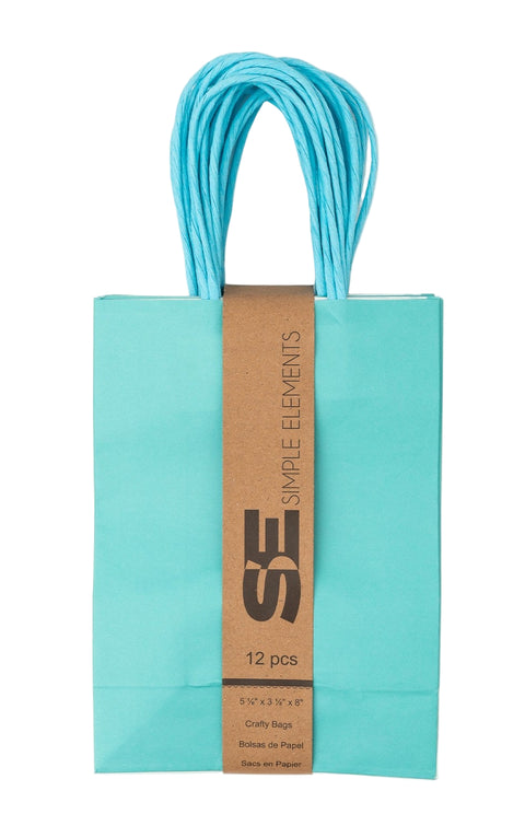 Kraft Bag 5.25x8 Aqua 12ct