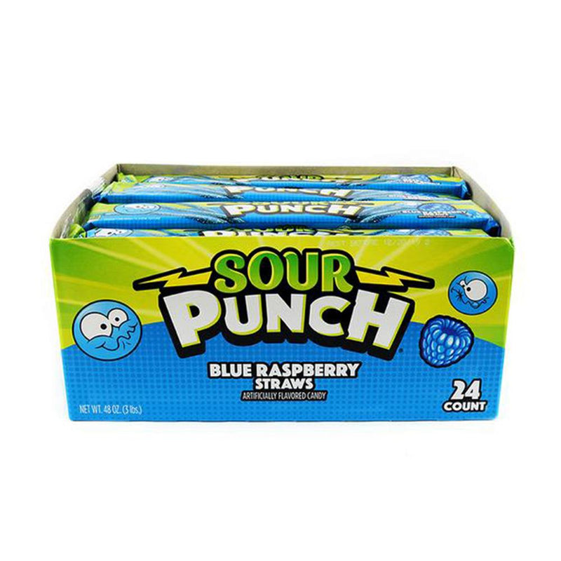 American Licorice Sour Punch Blue Raspberry Straws: 2oz 24ct