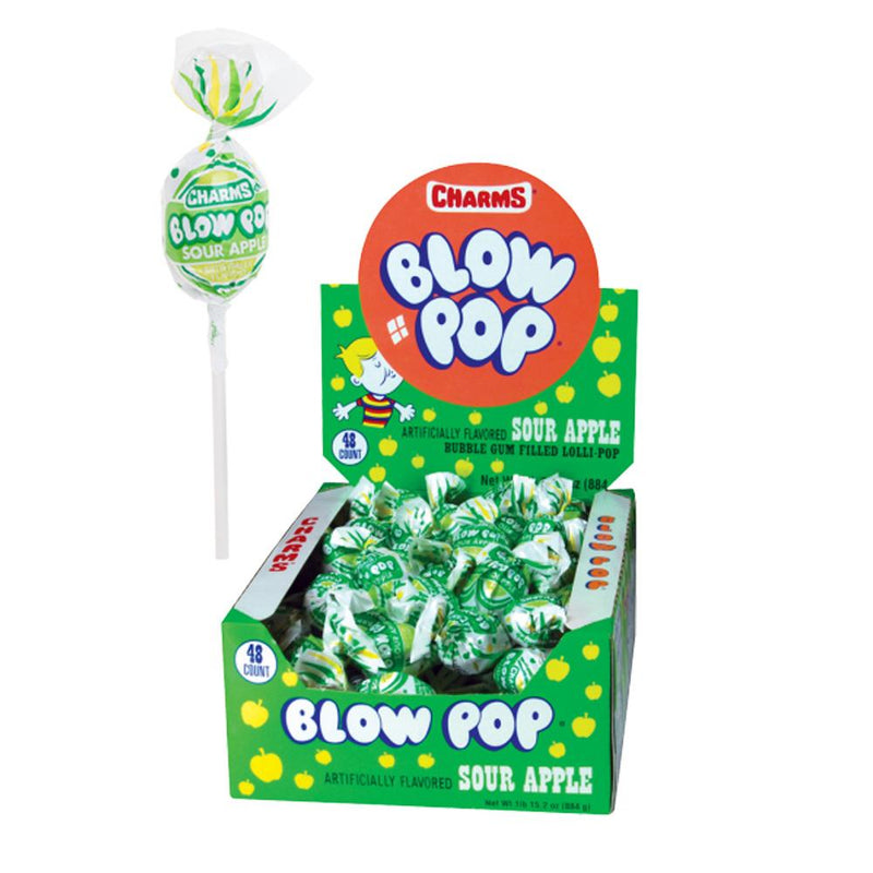 Blow Pop Sour Apple: 48ct