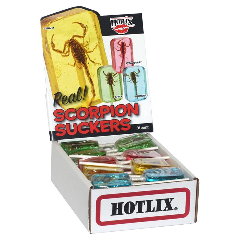 Hotlix Scorpion Sucker Asst Box: 1oz 36ct
