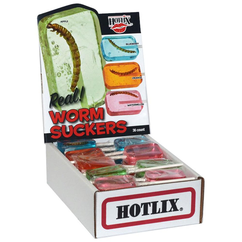 Hotlix Worms Sucker Asst Box:  1oz 36ct