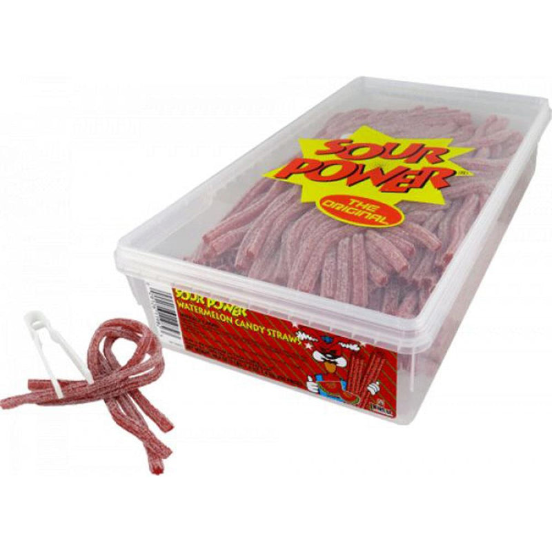 Dorval Trading Co. Sour Power Watermelon Straws: 3lb 200ct