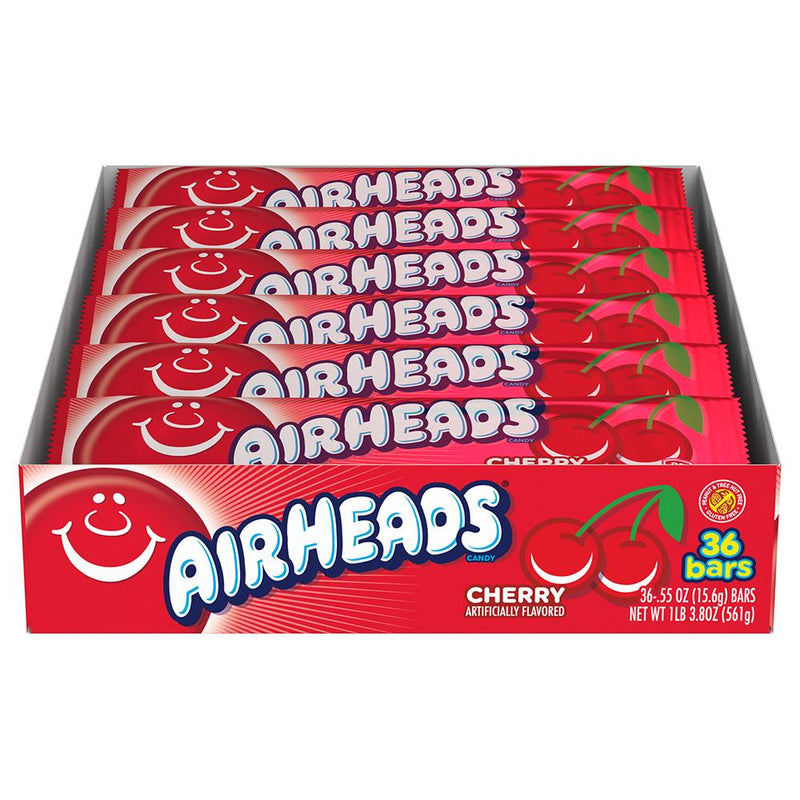 Airheads Cherry:  .55oz 36ct