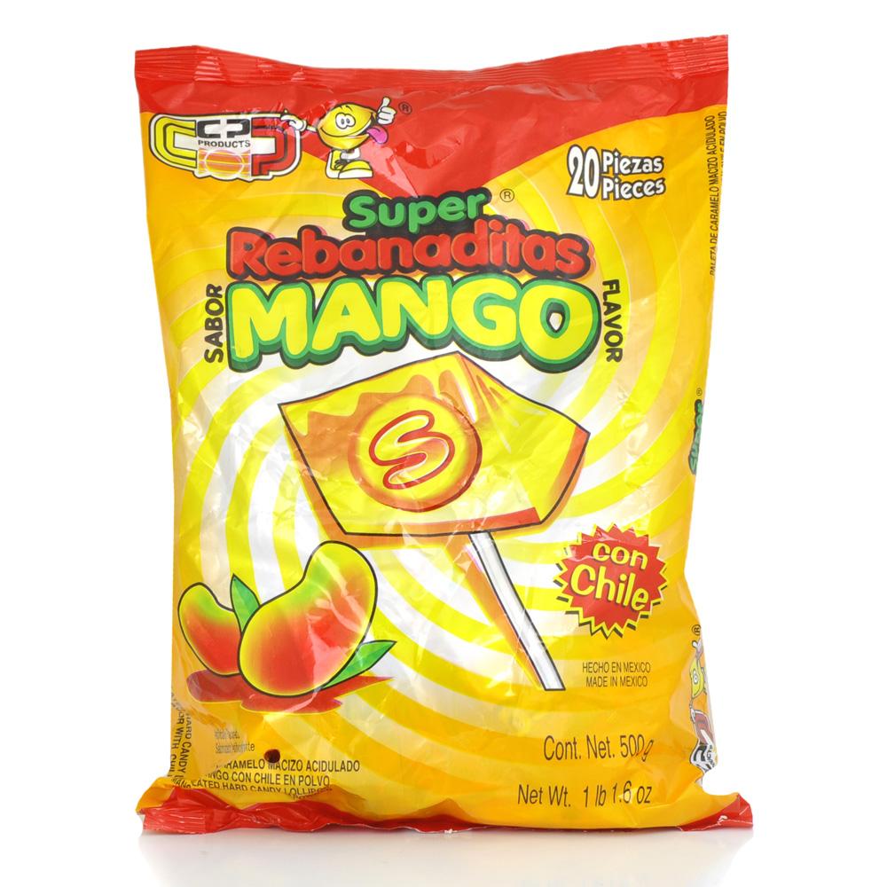 Super Rebanaditas Mango Lollipop: 1lb 20ct