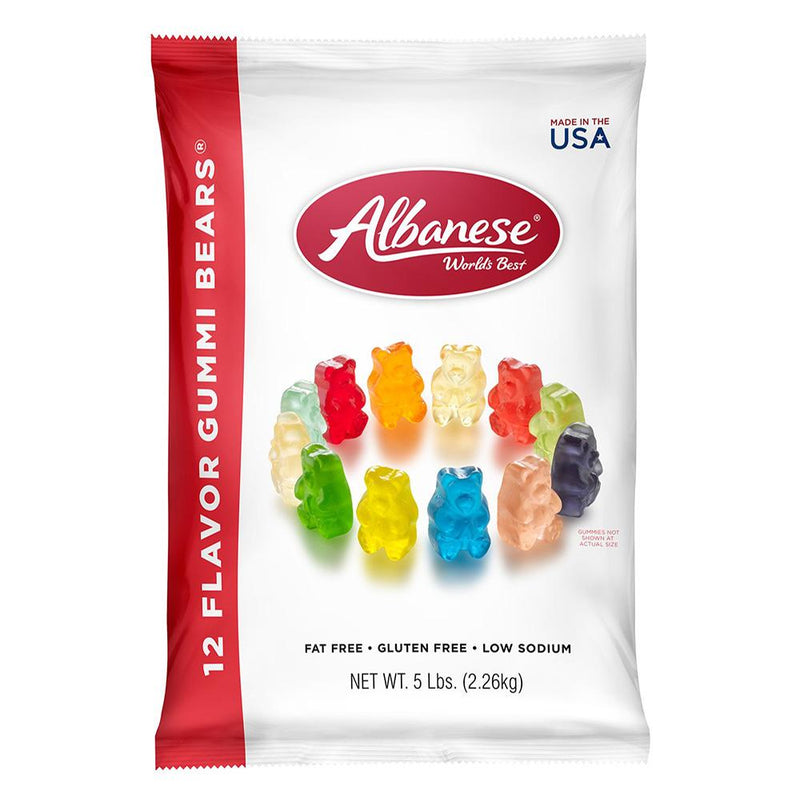 Albanese 12 Flavor Gummi Bears: 5lb Bag