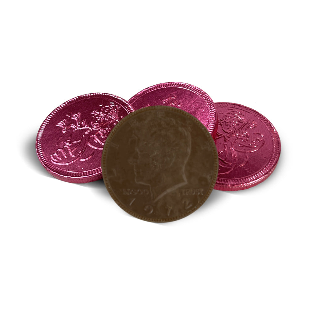 It's a Girl! Pink Chocolate Foil Wrapped Coins: 1lb