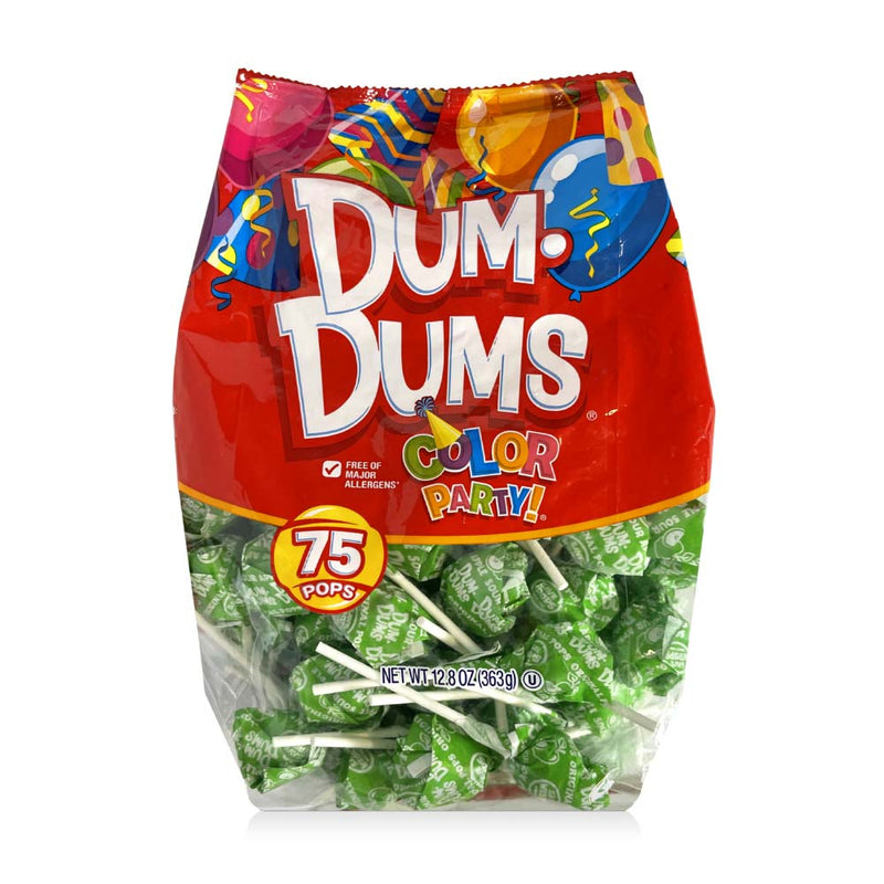 Bulk Dum Dum Green Wrpd Pops 75Ct