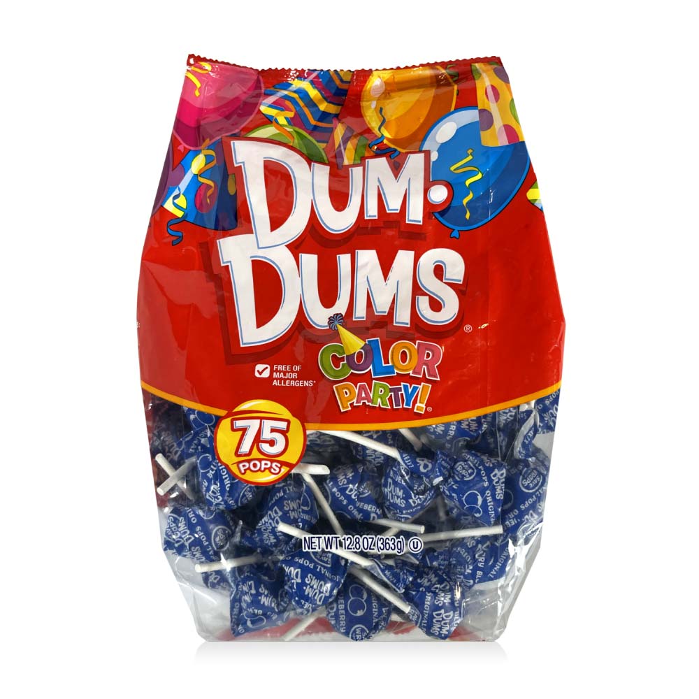 Bulk Dum Dum Blue Wrpd Pops 75Ct