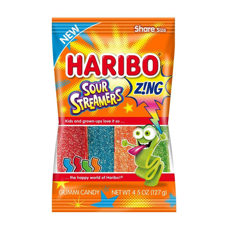 Haribo Z!ng Sour Streamer Gummi Candy: 4.5oz