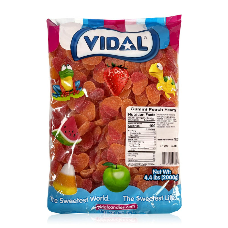 Vidal Peach Hearts 4.4Lb Sugared
