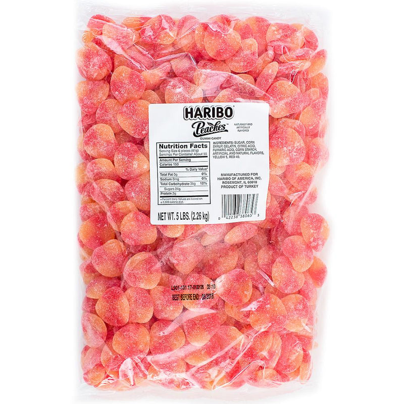 Haribo Peaches Gummi Candy: 5lb